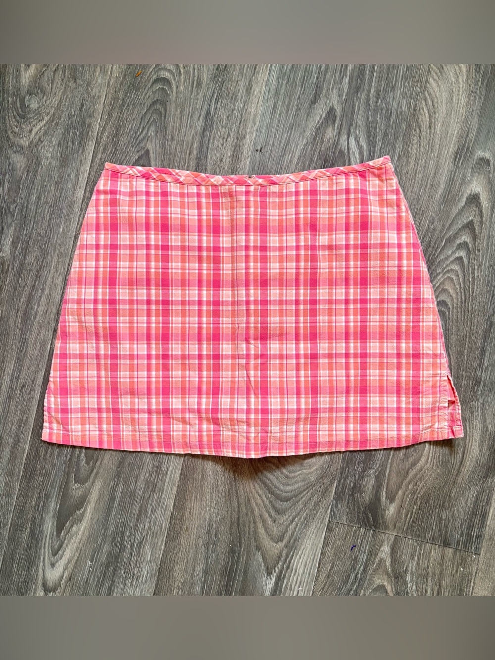 90’s City Streets Plaid Mini Skort pink, orange